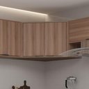 Ver imagem 1 de Armário Aéreo De Canto Suspenso Parede Multiuso Cozinha 2 Portas MDF Organizador Marrom Madeira