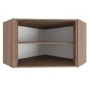 Ver imagem 4 de Armário Aéreo De Canto Suspenso Parede Multiuso Cozinha 2 Portas MDF Organizador Marrom Madeira