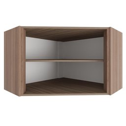 Armário Aéreo De Canto Suspenso Parede Multiuso Cozinha 2 Portas MDF Organizador Marrom Madeira - 4