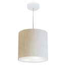 Ver imagem 1 de Lustre Pendente Cilíndrico Md-4036 Cúpula em Tecido 30x31cm Linho Bege - Bivolt