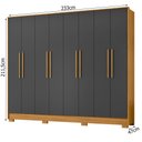 Ver imagem 3 de Guarda Roupa Casal Fortaleza 8 Portas 4 Gavetas Carvalho Americano Grafite Tx - Incorplac