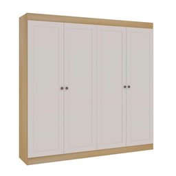 Guarda Roupa Provençal 198cm X 200cm 4 Portas 2 Gavetas Cor:savana com Branco - 2