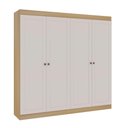 Ver imagem 2 de Guarda Roupa Provençal 198cm X 200cm 4 Portas 2 Gavetas Cor:savana com Branco