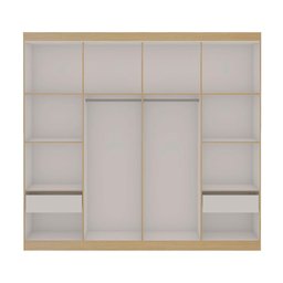 Guarda Roupa Provençal 198cm X 200cm 4 Portas 2 Gavetas Cor:savana com Branco - 4