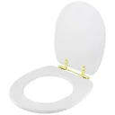 Ver imagem 2 de Assento Sanitario Eros Branco Para Vaso Incepa Com Ferragem Dourada