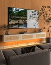 Ver imagem 1 de Rack Nicho Modulo Suspenso 3 Porta Tela Rattan Palina 217 cm Cor:Off-White