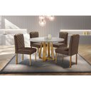 Ver imagem 1 de Conjunto Sala de Jantar Natalle 4 Lugares Mesa Redonda 1,2m com 4 Cadeiras Móveis Mundial