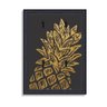 Porta Chaves Decorativo Estampado Luxo Abacaxi Dourado Preta - 1