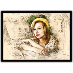 Quadro Decorativo Design Modelo Mulher Comércios Salas Rc011 - 1