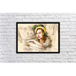 Quadro Decorativo Design Modelo Mulher Comércios Salas Rc011 - 4