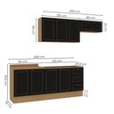 Ver imagem 3 de Cozinha Modulada 4 Peças com 2 Aéreos e 2 Balcões Conecta Frise Yescasa Cinamomo/Preto