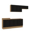 Ver imagem 2 de Cozinha Modulada 4 Peças com 2 Aéreos e 2 Balcões Conecta Frise Yescasa Cinamomo/Preto