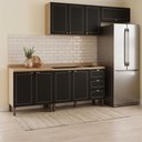 Ver imagem 1 de Cozinha Modulada 4 Peças com 2 Aéreos e 2 Balcões Conecta Frise Yescasa Cinamomo/Preto