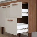 Ver imagem 3 de Gabinete de Cozinha 100% MDF Armário 144cm 2 Gavetas Branco:Freijó/Off White