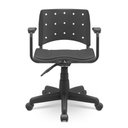 Ver imagem 4 de Cadeira Secretária Giratória Ergonômica Para Escritório Ergoplax Preta Estofada com Braço