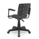 Ver imagem 2 de Cadeira Secretária Giratória Ergonômica Para Escritório Ergoplax Preta Estofada com Braço