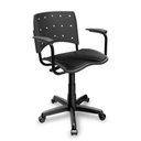 Ver imagem 1 de Cadeira Secretária Giratória Ergonômica Para Escritório Ergoplax Preta Estofada com Braço