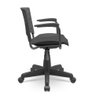 Cadeira Secretária Giratória Ergonômica Para Escritório Ergoplax Preta Estofada com Braço - 3