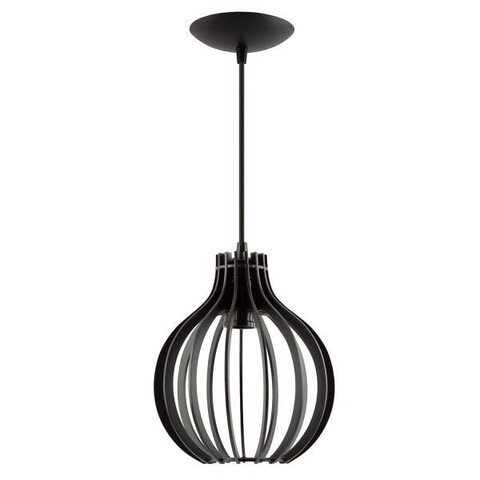Pendente Luminária Bali E27 Quarto Bancada Moderno Lounge Preto