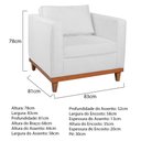 Ver imagem 5 de Kit Sofá 3 Lugares e 2 Poltronas Europa 180 cm Estilo Conforto e Elegância Suede Branco - Amarena