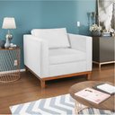Ver imagem 3 de Kit Sofá 3 Lugares e 2 Poltronas Europa 180 cm Estilo Conforto e Elegância Suede Branco - Amarena