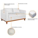 Ver imagem 6 de Kit Sofá 3 Lugares e 2 Poltronas Europa 180 cm Estilo Conforto e Elegância Suede Branco - Amarena