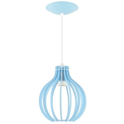 Pendente Luminária Bali E27 Quarto Bancada Moderno Lounge Azul Claro