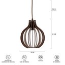 Ver imagem 6 de Luminária Pendente Duplo Madeira Bali 20cm Cq Soquete E27 Marrom