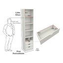 Ver imagem 5 de Armário Misto Prateleira Gaveta M60 100% Mdf (closet,loja) VETORIAL MÓVEIS misto m60 Branco