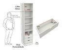 Ver imagem 5 de Armário Misto Prateleira Gaveta M60 100% Mdf (closet,loja) VETORIAL MÓVEIS misto m60 Branco