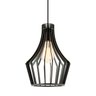 Luminária Pendente Madeira Laurel 30cm Soquete E27 Sala Preto - 3