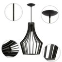 Ver imagem 5 de Luminária Pendente Madeira Laurel 30cm Soquete E27 Sala Preto