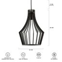 Ver imagem 6 de Luminária Pendente Madeira Laurel 30cm Soquete E27 Sala Preto