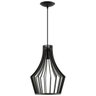 Luminária Pendente Madeira Laurel 30cm Soquete E27 Sala Preto - 1