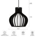 Ver imagem 6 de Luminária Pendente Madeira Circus 25cm Soquete E27 Sala Preto