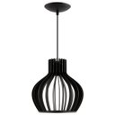 Ver imagem 1 de Luminária Pendente Madeira Circus 25cm Soquete E27 Sala Preto
