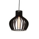 Ver imagem 3 de Luminária Pendente Madeira Circus 25cm Soquete E27 Sala Preto