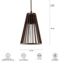 Ver imagem 5 de Luminária Pendente Triplo Madeira Koni 20cm CQ Soquete E27 Marrom