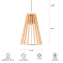 Ver imagem 5 de Luminária Pendente Triplo Madeira Koni 20cm CQ Soquete E27 Pessego