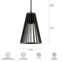 Ver imagem 5 de Luminária Pendente Triplo Madeira Koni 20cm CQ Soquete E27 Preto