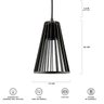 Luminária Pendente Triplo Madeira Koni 20cm CQ Soquete E27 Preto - 5