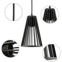 Ver imagem 4 de Luminária Pendente Triplo Madeira Koni 20cm CQ Soquete E27 Preto