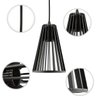 Luminária Pendente Triplo Madeira Koni 20cm CQ Soquete E27 Preto - 4