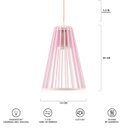 Ver imagem 5 de Luminária Pendente Triplo Madeira Koni 20cm CQ Soquete E27 Rosa Claro