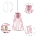 Ver imagem 4 de Luminária Pendente Triplo Madeira Koni 20cm CQ Soquete E27 Rosa Claro