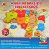 Mapa Do Brasil 26 Peças Em Madeira Educativo Colorido - 3