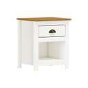 Ver imagem 4 de Mesa de Cabeceira Madeira Maciça Boho Rústica Mesinha Quarto:branco
