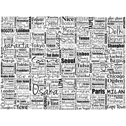 Papel de Parede Nomes Cidades Capitais Mundo 6m² Ncd194 - 2