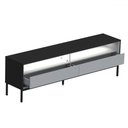 Ver imagem 3 de Rack para Tv até 65 Polegadas Fusion 2 Gavetas com Led Preto/off White - Olivar Móveis