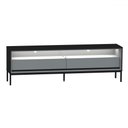 Ver imagem 2 de Rack para Tv até 65 Polegadas Fusion 2 Gavetas com Led Preto/off White - Olivar Móveis